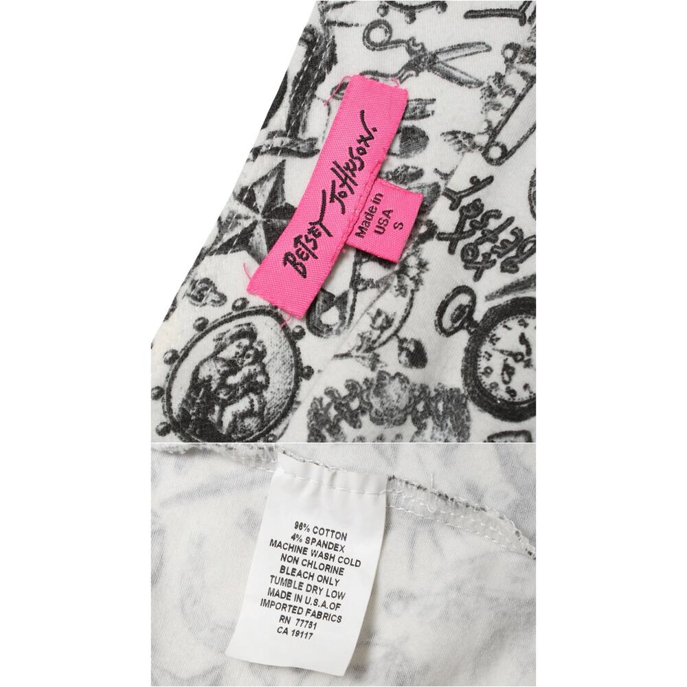 Vintage Y2K BETSEY JOHNSON Dress 2000s "Tattoo You" Novelty Print Peplum Punk - Picture 10 of 10